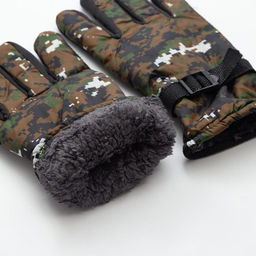 Перчатки зимние мужские MINAKU Хаки, размер 8 (25 см), зелёные  фото 3