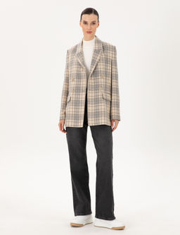 Gri High Waist Flare Fit Jean Pantolon