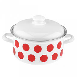 Горох красный Кастрюля эмалированная 3л, форма цилиндрическая, металлическая крышка (Россия)