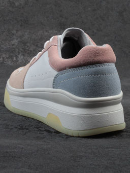 03-YG453-1 WHITE/PINK/BEIGE/LT. BLUE Кроссовки женские (натуральная кожа) - Фабричный китай фото 10