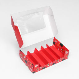 Коробка под 5 эклеров с вкладышами «С Новым годом!», 25×15×6.5 см, кондитерская упаковка