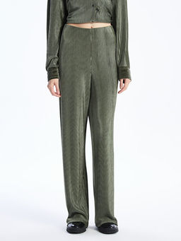 Beli Lastikli D?z Geni? Pa?a Kad?n Pantolon