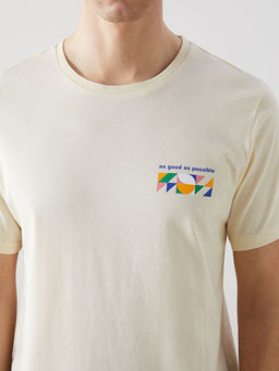 Bisiklet Yaka K?sa Kollu Bask?l? Penye Erkek Ti??rt