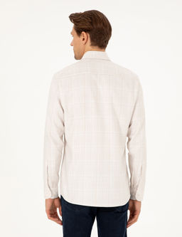 Bej Slim Fit Uzun Kollu G_mlek