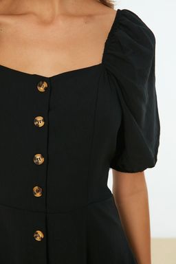 TRENDYOLMILLA Kiremit A Kesim Balon Kollu Mini Dokuma Elbise TWOSS20EL2314  фото 6