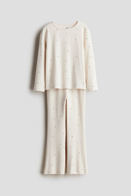 Conjunto de 2 piezas en algodon acanalado