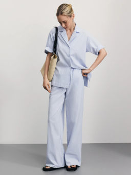 Широкие брюки из фактурного хлопка / Zarina