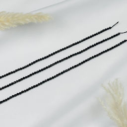 Бусины из черного Агата (135 бусин) 40 см