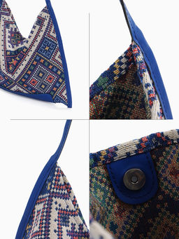 Сумка - шоппер женская на магните, 35×6×29 см, синяя