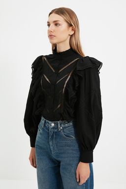 Trendyolmilla Ekru Aksesuarl? Dokuma Gomlek TPRAW22GO1089  фото 2