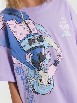 Футболка для девочек фиолетовая с аниме - Mark formelle фото 5