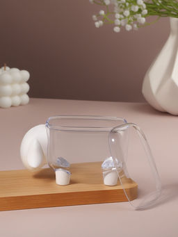 Органайзер для ватных палочек и дисков «Барашек», с крышкой, 12×7.5×8.5 см, прозрачный, белый