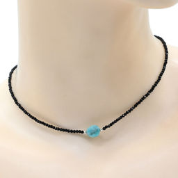 Чокер из шпинели с подвеской из амазонита, 38см Радуга камня