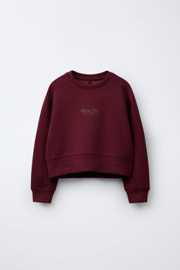 SWEATSHIRT WITH RAISED SLOGAN PRINT