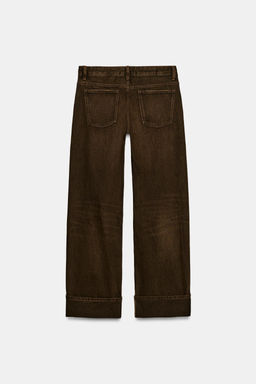 JEANS TRF FOLDED TIRO BAJO / Marr?n - Zara фото 6