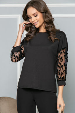 Блуза Агнесса (блэк) Б5115 - Lt collection фото 9
