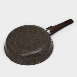 Сковорода Доляна Брауни, d=24 см, съёмная ручка, стеклянная крышка, антипригарное покрытие, индукция, алюминий, коричневая фото 7