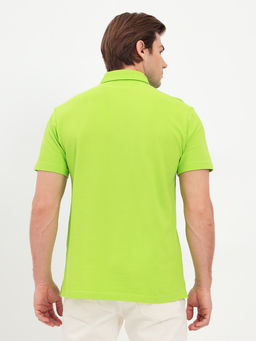 Джемпер мужской с воротником поло короткий рукав GREG G144-PO124T-CTP1085 (салат неон)  фото 5