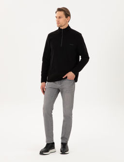 Siyah Regular Fit Yar_m Fermuarl_ Polar Sweatshirt - Pierre cardin фото 4