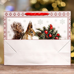 Пакет подарочный ламинированный горизонтальный Белочка!, 49?40?19 см