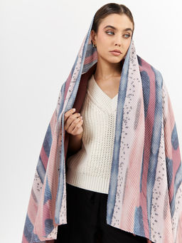 Большой, мягкий, тонкий и очень нежный двусторонний палантин с рисунком - Tantino фото 9