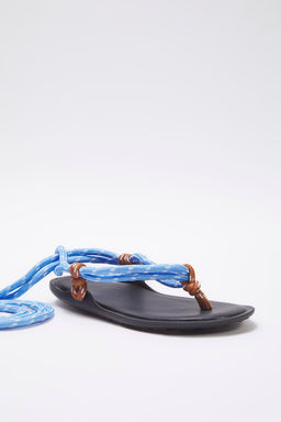 Trendyol Shoes Cok Renkli Ip Detayl? Bilekten Baglamal? Kad?n Parmak Aras? Sandalet TAKSS25SD00030 - Trendyolmilla фото 4