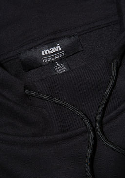 Mavi Bask?l? Kapusonlu Siyah Sweatshirt  фото 7