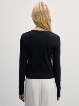 Базовый укороченный лонгслив из хлопка / Zarina фото 5