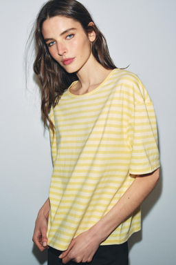 CAMISETA MANGA CORTA RAYAS / Amarillo - Zara фото 2