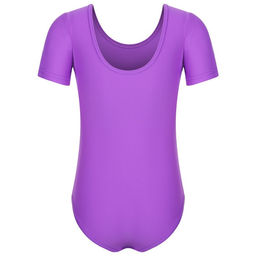 Купальник гимнастический Grace Dance, с коротким рукавом, р. 42, цвет фиолетовый  фото 10