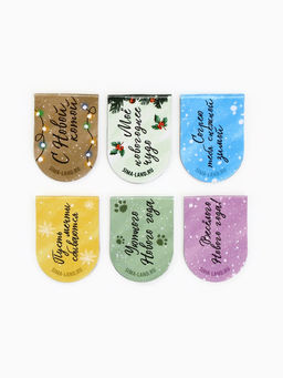 Цена за 2 шт. Магнитные закладки для книг, 6 шт. на подложке Акварель - Artfox фото 9