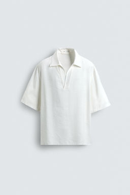 CAMISA POLO FLUIDA PESPUNTES / Crudo - Zara фото 6