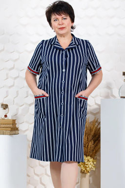 Халат женский , цвет синий белый