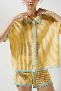 COLLAR POLO CARDIGAN - Zara фото 25