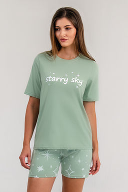 Арт. 9175 Пижама с шортами 42-50 (5шт) Цвет:полынь - Калинка фото 2