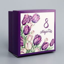 Цена за 5 шт. Коробка подарочная складная, крышка-дно, 8 марта, 10?10?5 см без окна