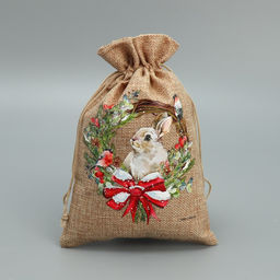 Цена за 5 шт. Мешок с термонаклейкой Зайка, 16 24 см +/- 1.5 см