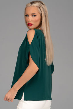 Блузка Аура (изумрудный) - Эльза фото 7