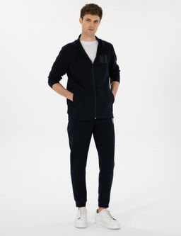 Lacivert Regular Fit Pamuk Kar___ml_ Tam Fermuarl_ Sweatshirt - Cacharel фото 4