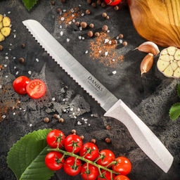 Нож кухонный Латте, для хлеба, нерж. сталь, 20 см, рукоятка пластик, YW-A383-BR (399172) /Daniks/