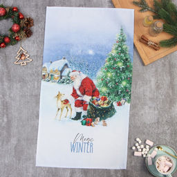 Полотенце новогоднее Этель Рождественский вечер 40х73 см, 100% хлопок, саржа 190 г/м2