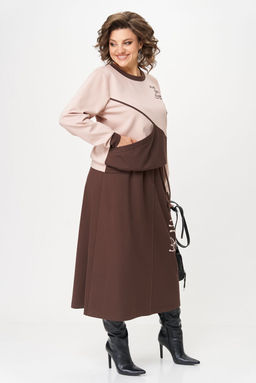 Костюм Aira Style 24129 пудра+коричневый  фото 3