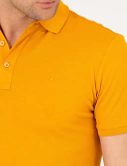 Koyu Sar_ Polo Yaka Slim Fit Basic Merserize T-shirt