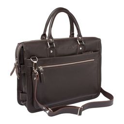 Кожаная деловая сумка для ноутбука Halston Black - Lakestone фото 12