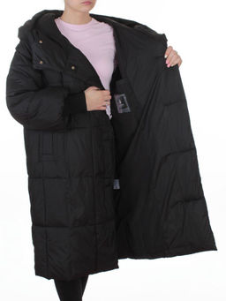 8892 BLACK Пальто зимнее женское (200 гр. холлофайбер)