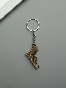 Цена за 12 шт. Брелок металл "Пистолет" двигается затвор МИКС 3х4,3х0,5 см