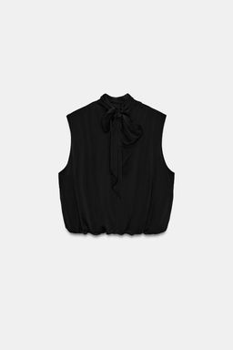 TOP GLOBO DRAPEADO / Negro - Zara фото 2