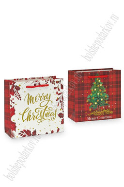 Пакет Новогодний 14,5*15*6 см (12 шт) SF-7566, микс №40 - Больше подарков фото 3