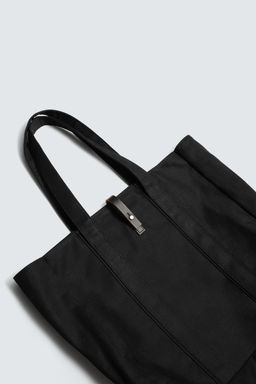 BOLSO SHOPPER TEJIDO / Negro - Zara фото 3