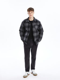 Regular Fit Uzun Kollu Ekose Erkek G?mlek Ceket